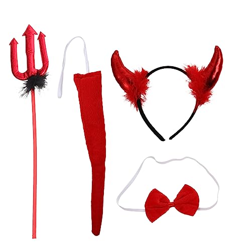 Gogogmee Teufelshörner und -Set Cosplay-Teufelszubehör-Set für Halloween Karneval Party von Gogogmee