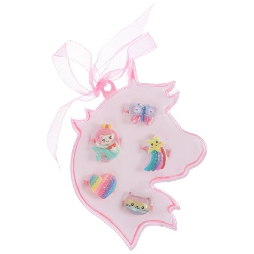 Gogogmee Kleinkind Einhorn Ringe für Mädchen Verstellbare Kinder Schmuck Süße Fingerringe für Partys und Modeschmuck für 6-Jährige Mädchen Sicheres Robustes Kunststoffmaterial von Gogogmee