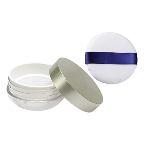 Gogogmee Leere Kosmetikdose Mit Puderquaste Tragbare Kosmetikdose Nachfüllbare Pulverbox Für Damen Luftdichter Deckel Elastisches Netz Für Gleichmäßige Puderverteilung von Gogogmee