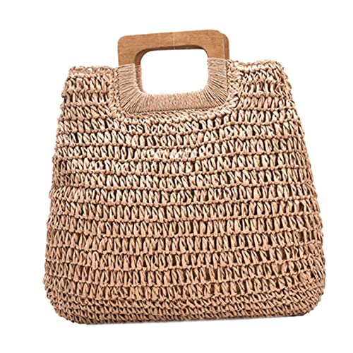 Gogogmee Große Kapazität Handgefertigte Strandtasche Für Damen Leichte Tragbare Einkaufstasche Geflochtenem Material Für Täglichen Gebrauch Einkaufen Und Strandbesuche von Gogogmee