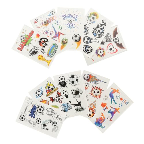 Gogogmee Temporäre Fußball-tattoos Set Mit 10 Bögen Fußball-aufkleber-tattoos Für Gesicht Arme Und Beine Lustig Für Jungen Und Mädchen Erwachsene Sportveranstaltungen von Gogogmee
