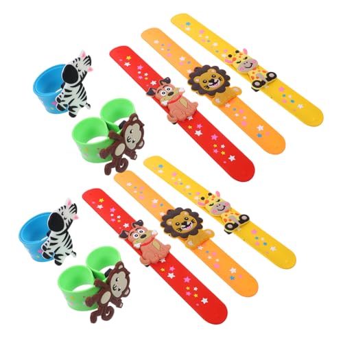 Gogogmee 10 Stück Cartoon Tier Slap Armbänder aus Silikon Sichere und Bequeme Handgelenk Spielzeuge für Party und Klassenraum Mitgebsel von Gogogmee