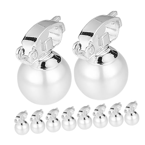Gogogmee 10 Stück Haarnadel perlen haarspange Perlen Haarclip Haarspange für Brautkleider Haarschmuck mit Perlen Ohrring aus Kunstperlen Clip-On-Perlenohrringe für Frauen Kupfer Silver von Gogogmee