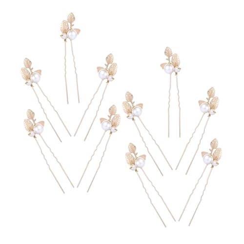Gogogmee 10 Stück Hochzeitsperlen Haarnadeln Goldene Haarspangen Eleganter Haarschmuck für Braut und Damen Perlen Haaraccessoires für Besondere Anlässe von Gogogmee