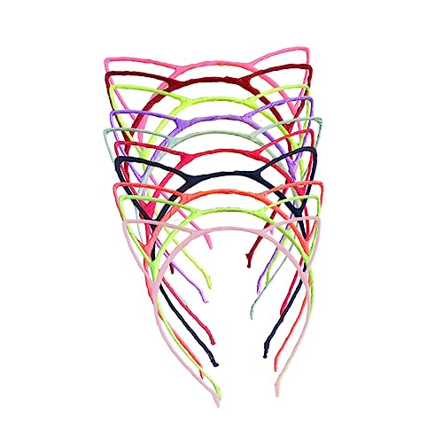 Gogogmee 10 Stück Katzenohren Haarreif in Farben Verstellbar mit Kammzähnen für Bequemen Sitz Niedliches Design für Frauen und Mädchen für Party Halloween Alltag und Zufällige Farbe von Gogogmee