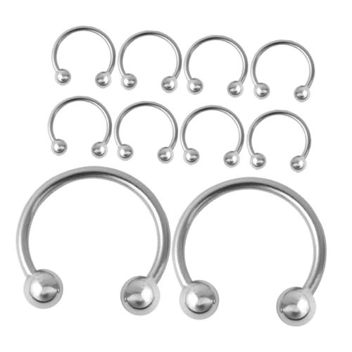 Gogogmee 10 Stück Metall Pferdehufe C Förmige Piercing Ringe Außendurchmesser für Baseball und Duckbill Caps Schmuck Accessoires für Damen und Herren von Gogogmee