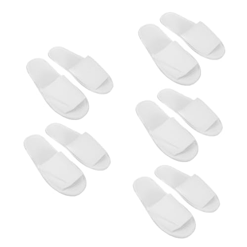 Gogogmee 10 Stück Teiliges Einweg Hausschuhe Rutschfeste Leichte Stoffpantoffeln für Hotel Gäste Spa Praktische Platzsparende Slipper für Damen und Herren von Gogogmee