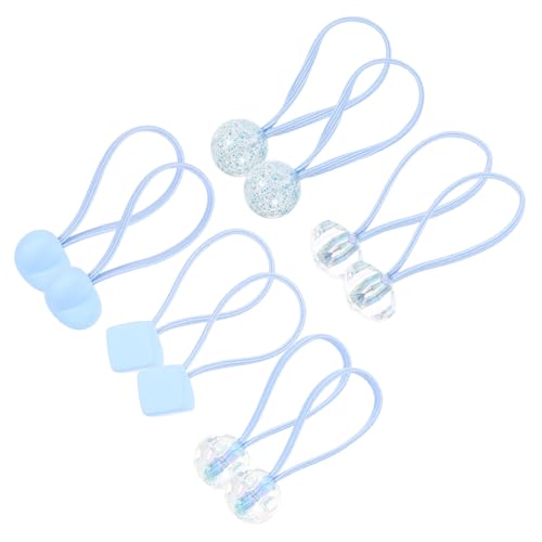 Gogogmee 10 Stück Teiliges Haargummi Set für Mädchen Weiche Haarschleifen Blau Dekorative Elastische Zopfgummis für Geeignet für Alltag Party und Festlichkeiten von Gogogmee