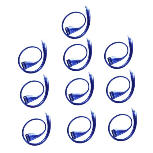 Gogogmee 10 Stück Teiliges Haarteil Deep Sea Blau Glatte Clip In Haarverlängerungen aus Hitzebeständiger Faser Natürliches Weiches Finish Leicht und Bequem für Frauen und Mädchen Einfach von Gogogmee