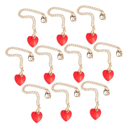 Gogogmee 10 Stück Teiliges Miniatur-herz-anhänger- Detailreiche Puppenschmuck-ketten Kindersicheres Material Fantasieanregendes Spielzubehör für Kleine Mädchen Langlebig und Dekorativ von Gogogmee