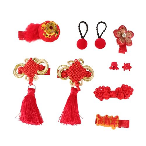 Gogogmee 10St Haargummi Haarschmuck Haarnadel Mädchen Haarnadeln chinesische rote haarspange Haar Klammern Haarspangen Haarklammer geschenk Haarnadeln des neuen Jahres Retro-Kopfbedeckungen von Gogogmee