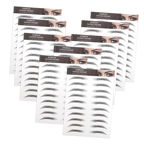 Gogogmee 10stücke Wasserfeste Fake Augenbrauen Aufkleber Für Natürliche Übertragung Haardesign Für Dünne Oder Unordentliche Augenbrauen Schwarz von Gogogmee
