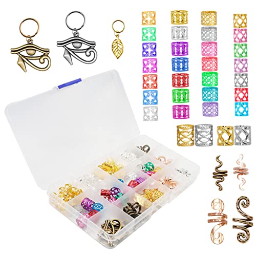 Gogogmee 116Stücke Teiliges Dreadlocks Zubehör Geflecht Accessoires Haarperlen für Zöpfe Leichtgewichtige Haarschmuck Juwelen für Auffällige Styles für DIY Frisuren von Gogogmee