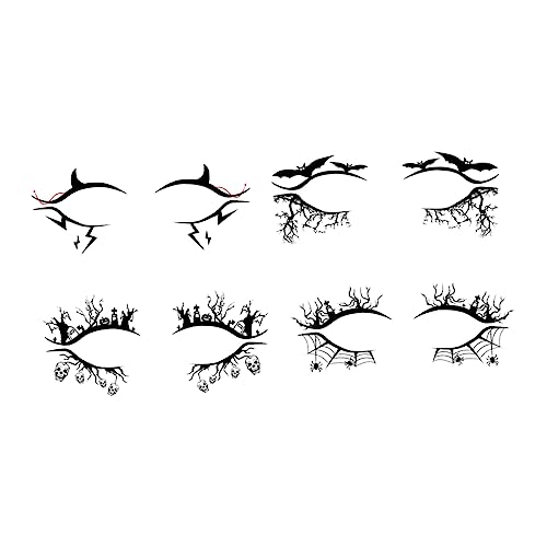 Gogogmee 3 Sets Coole Halloween-aufkleber Modischer Eyeliner Aufkleber Augen-make-up-aufkleber Für Maskerade Cosplay 4 Paar X 3 von Gogogmee