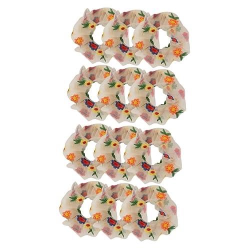 Gogogmee 2 Sets Modische Netz-haargummis mit Stickerei und Blumen Haargummis Pferdeschwanzhalter für Frauen und Mädchen Haar-accessoire 6 Stück von Gogogmee