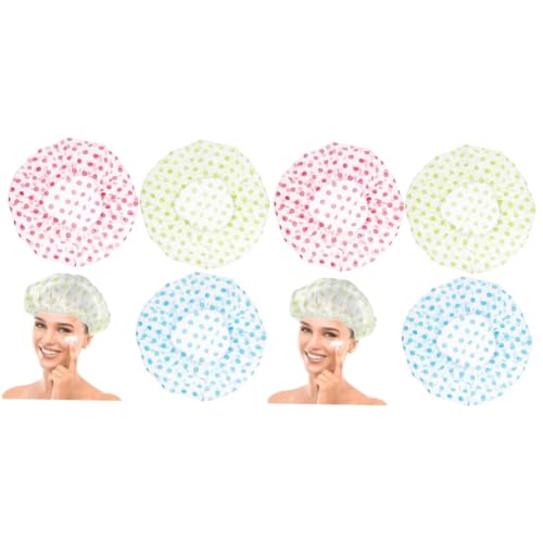 Gogogmee 12 Stk Punkt Verdickt Wasserdicht Bademützen Gummiband-duschkappen Duschhaube Für Damen Wiederverwendbare Duschhauben Badekappen Für Haare Shampoo-duschhaube Badezubehör Sport von Gogogmee
