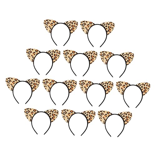 Gogogmee 12 Stück Leopard Katzenohren Haarreif Cosplay Kopfschmuck für Kostümpartys Tierkostüm Zubehör für Halloween und Festlichkeiten von Gogogmee