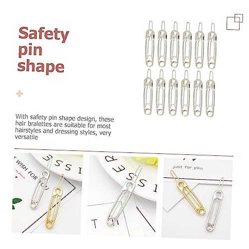 Gogogmee 12 Stück Silberne Haarspangen im Sicherheitsnadel Design Leichte Metall Haarklammern Strapazierfähig und Vielseitig für Damen und Mädchen für Alltag Party und Festliche Anlässe von Gogogmee