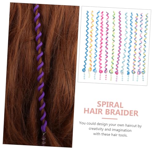 Gogogmee 12 Stück Teiliges Haarflecht Mädchen Elastische Spiral haarhalter Flexibles Flechtwerkzeug Festhaltend für Dickes Feines und Lockiges Haar für DIY frisuren und Haarschmuck von Gogogmee