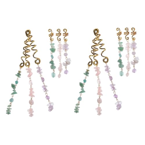 Gogogmee 12 Stück Teiliges Haarschmuck Dreadlocks zubehör aus Langlebiger Legierung und Jade Vielseitige Haar charms für Zöpfe Pferdeschwanz und Brautfrisuren Eleganter Ethno stil für von Gogogmee