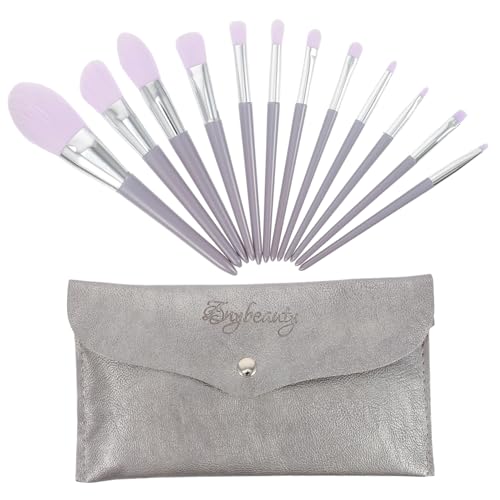 Gogogmee 12 Stück Teiliges Kosmetik Pinselset mit Aufbewahrungstasche für Fluffiger Blush Pinsel für Foundation Lidschatten und Konturierte Looks von Gogogmee