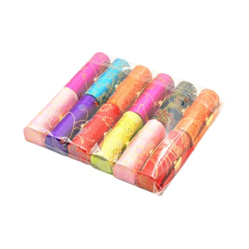 Gogogmee 12 Stück Teiliges Lippenstift etui mit Retro Stickerei Tragbare Lippenstiftbox aus Hochwertigem Material mit Integriertem Spiegel für Damen zur Stilvollen Aufbewahrung und von Gogogmee