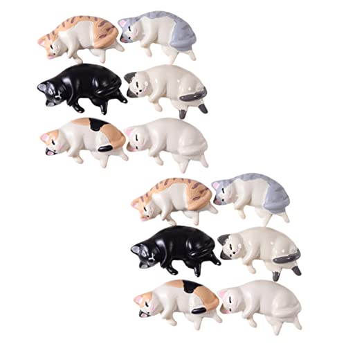 Gogogmee 12St Stifthalter Stiftbehälter Maniküreständer Stiftständer Schreibpinselhalter Büro Stift Mini-Katze nail art Katzenstift-Halter Halter für Nagelstifte Salonversorgung Harz von Gogogmee