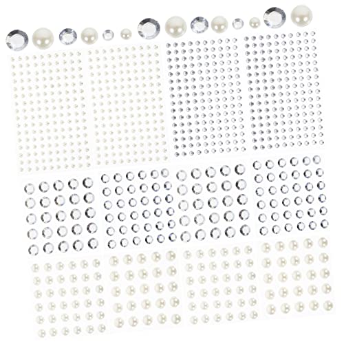 Gogogmee 12blätter Selbstklebende Strass-make-up-gesichtscharm Nagelcharms Für Handyhüllen Dekorative Aufkleber Mit Perlen Und Strass Für Kreative Gestaltung von Gogogmee