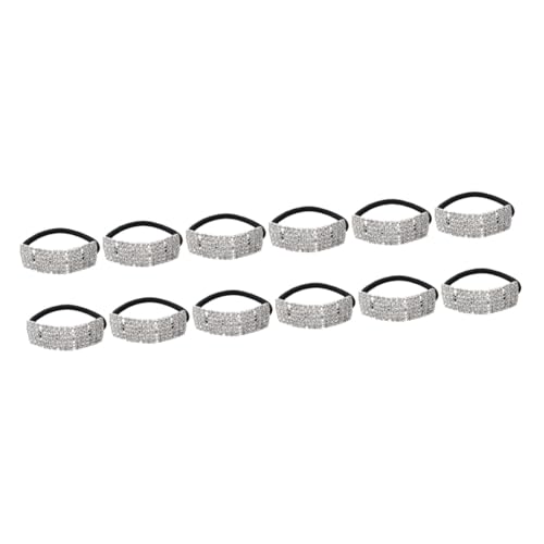 Gogogmee 12stücke Elastische Haargummis Mit Strass Wasserfeste Haarbänder Für Mädchen Und Damen Als Ponytail Und Modisches Armband Für von Gogogmee