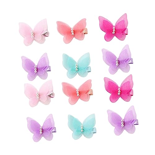 Gogogmee 12stücke Perlen Haarklammer Mit Schleife Haarspange Für Junge Mädchen Kopfschmuck Aus Chiffon Haarclip Mit Perlendesign Attraktiver Schmuck Für Mädchen von Gogogmee