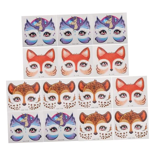 Gogogmee 15 Stück -Make -up -Aufkleber Kostümaufkleber süße Gesichts-Make-up-Aufkleber Gesichtsaufkleber für Aufklebergesichter zum Basteln Rentiergesichtsaufkleber PVC von Gogogmee