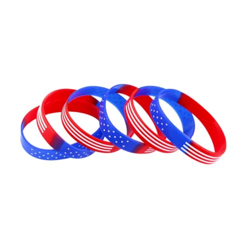 Gogogmee 15 Stück Teiliges Silikonarmband mit Sternenmuster Komfortable Sportliche Handringe für Damen und Rot und Blau Vielseitig Einsetzbar Modisches Accessoire fürs Handgelenk von Gogogmee