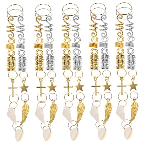 Gogogmee 159 Stück Teiliges Haarschmuck mit Metall Ringen und Dreadlock Haarclips Verstellbare Zopfringe und Charms für Flechtfrisuren Einfaches Anbringen Passend für Haarstile und von Gogogmee
