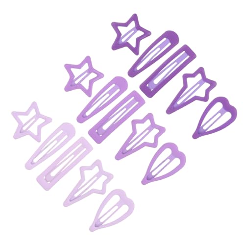 Gogogmee 15stücke Metall-haarspangen Für Mädchen Mit Druckknopf Haarschmuck Sternförmig Herzförmig Tropfenförmig Rechteckig Vierzackiger Stern von Gogogmee