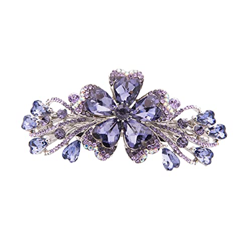 Gogogmee Haarclip Mit Federschnalle Und Strass-blumen-design Haarspange Für Frauen Und Mädchen Pferdeschwanzhalter Für Täglichen Gebrauch Und Verschiedene Frisuren von Gogogmee