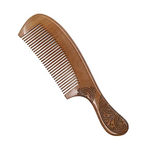 Gogogmee Pfirsichholz Haarkamm 21cm Doppelseitige Schnitzerei Hautfreundlich für Frauen Reise Spa Kamm von Gogogmee