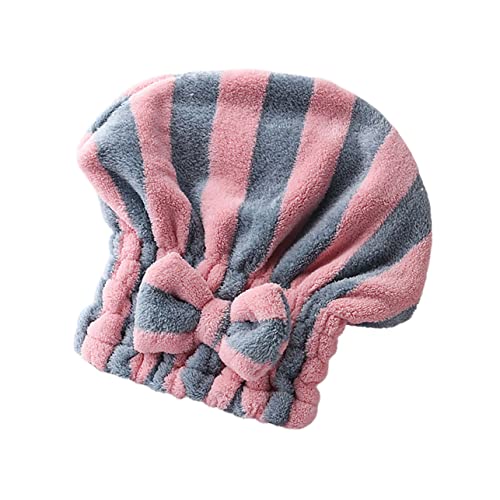 Gogogmee 1Stück Mikrofaser Duschhaube für Damen Teiliges Saugfähiges Handtuch Gestreift Schnell Trocknend für Effektives Haarstyling und Komfort im Badezimmer von Gogogmee