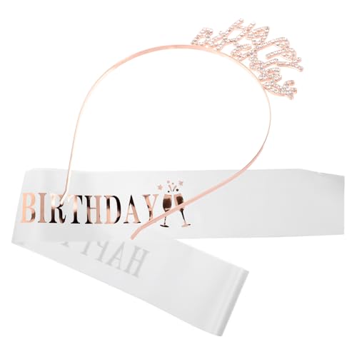 Gogogmee 1set Geburtstagsparty Strass Krone Schärpe Set 18 Geburtstag Dekorationen Elegante Schulter Gürtel Für Mädchen von Gogogmee