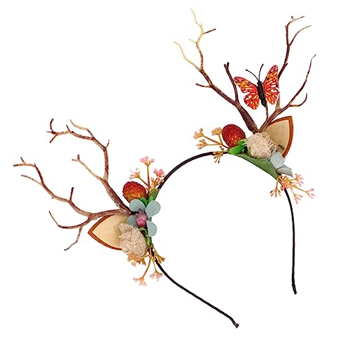 Gogogmee 1stück Weihnachtsdeko Haarband Mit Zweig-geweih Und Bunten Beeren Für Halloween Mädchen Und Erwachsene Lustiges Cosplay Accessoire Sehr Robust Und von Gogogmee