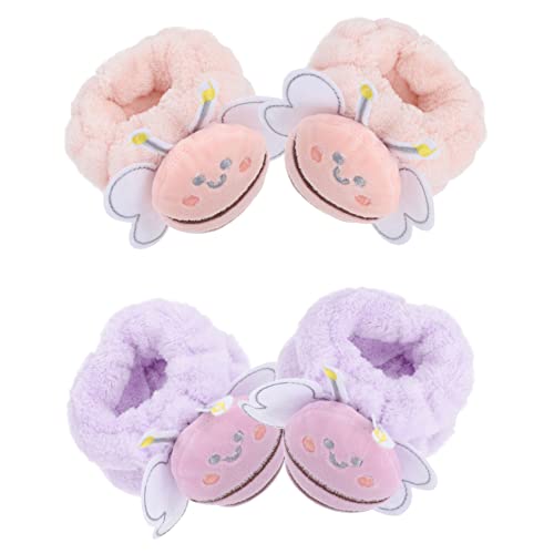 Gogogmee 2 Paar Armband Kinder-Handgelenkleine Handgelenktücher zum Waschen des Gesichts Spa-Armbänder Armbänder für Haarband Stirnband Kinder Spa Armbänder zum Waschen des Gesichts Flanell von Gogogmee