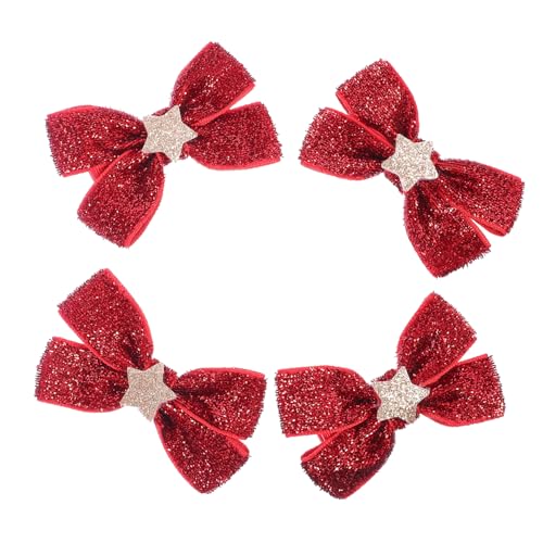 Gogogmee 2 Paare Weihnachts Haarbänder mit Schleife für Mädchen Weiche Haarringe für Rutschfeste Ponytail Haargummis Festliche Haarschmuck Dekoration für Alltag und Party von Gogogmee