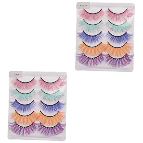 Gogogmee 2 Sets Realistische Falsche Wimpern Im Natürlichen Stil Make-up-party-wimpern Für Frauen 5 Paare X 2 von Gogogmee