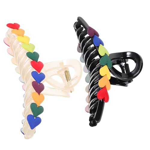 Gogogmee 2 Stück Große Herz Haarspangen Dekorative Haarklammern für Frauen für Dünnes und Dickes Haar Farbenfrohes Design für Partys und Alltag von Gogogmee