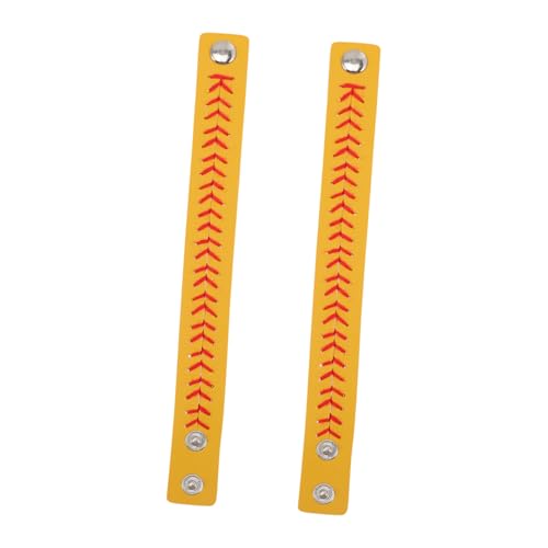 Gogogmee 2 Stk. Geflochtene Softball Armbänder aus PU Verstellbare Sportarmbänder für Damen und Herren Softball Schmuck für und Passend für Handgelenke von Gogogmee