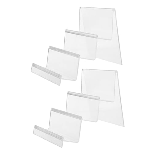 Gogogmee 2 Stück Acryl Display Ständer Transparent Organizer für Geldbörsen Kosmetik Handy Aufbewahrung Tischständer Multifunktional Klarer Riser für Büro und Zuhause von Gogogmee
