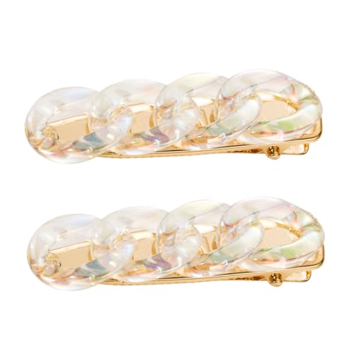 Gogogmee 2 Stück Acryl Ketten Haarspangen Damen Vielseitige Entenschnabel Clips für Feines Haar Stylische Haarklammern Haarschmuck für Frauen und Mädchen von Gogogmee