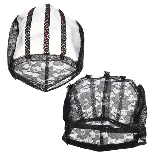 Gogogmee 2 Stück Atmungsaktive Verstellbare Perückennetz Kappen aus Dünnem Polyester für Damen zum Sicheren von Perücken Schutz der Haare im Sommer von Gogogmee