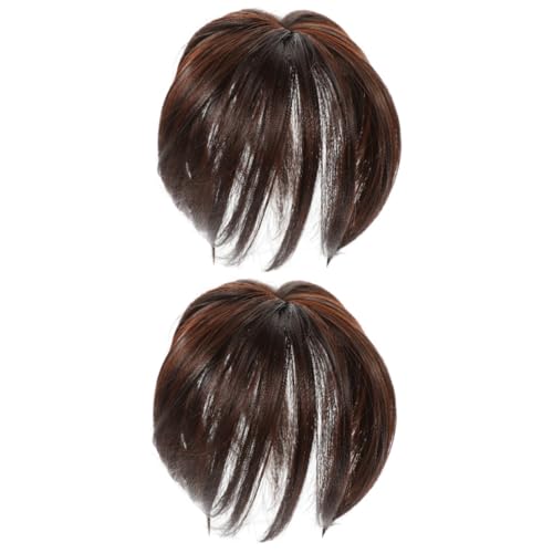 Gogogmee 2 Stück Dicke Haarspange Frauen Clip in Haarverlängerungen Fransen Haarteil Tempel Flache Clip von Gogogmee