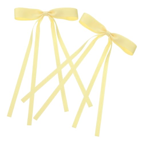 Gogogmee 2 Stück Doppelschichtige Spitzen haarspangen mit Schleifenmotiv Leichte Langlebige Haarklammern für Frauen und Mädchen Klassische Gelbe Farbvariante Eleganter Haarschmuck für von Gogogmee