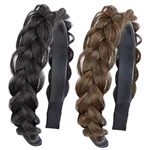 Gogogmee 2 Stück Geflochtenes Stirnband Haar Accessoire Für Damen Geflochtenes Haar Stirnband Geflochtene Perücke Haarreifen Mädchen Kopfschmuck Zopf Stirnband Mit Zähnen Damen von Gogogmee